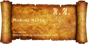 Mudray Nilla névjegykártya
